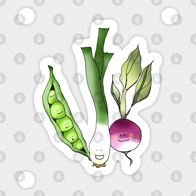cute vegetables cartoon Sticker by cartoonygifts